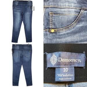 Democracy Jeans Straight Ab Solution Women's Size 10 Blue High Rise New